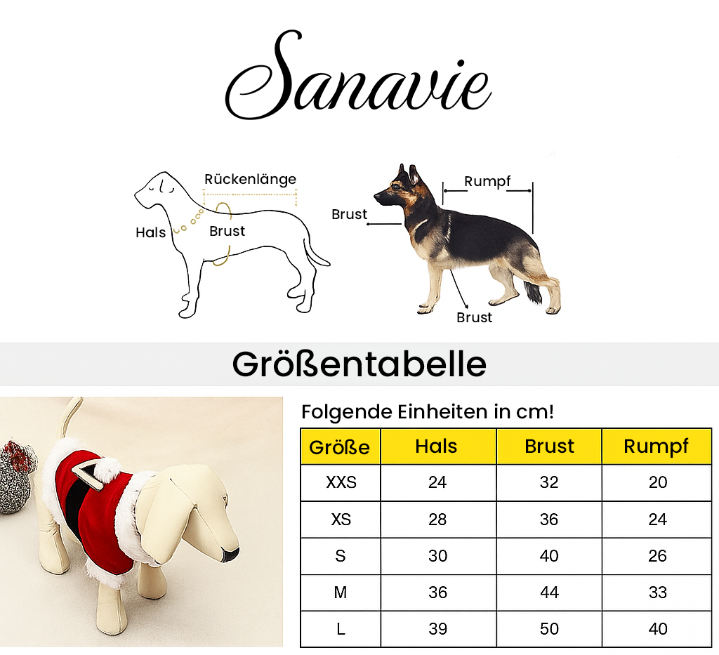 Hunde-Weihnachtskostüm